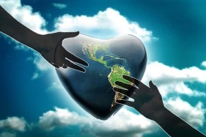 compassion heart globe